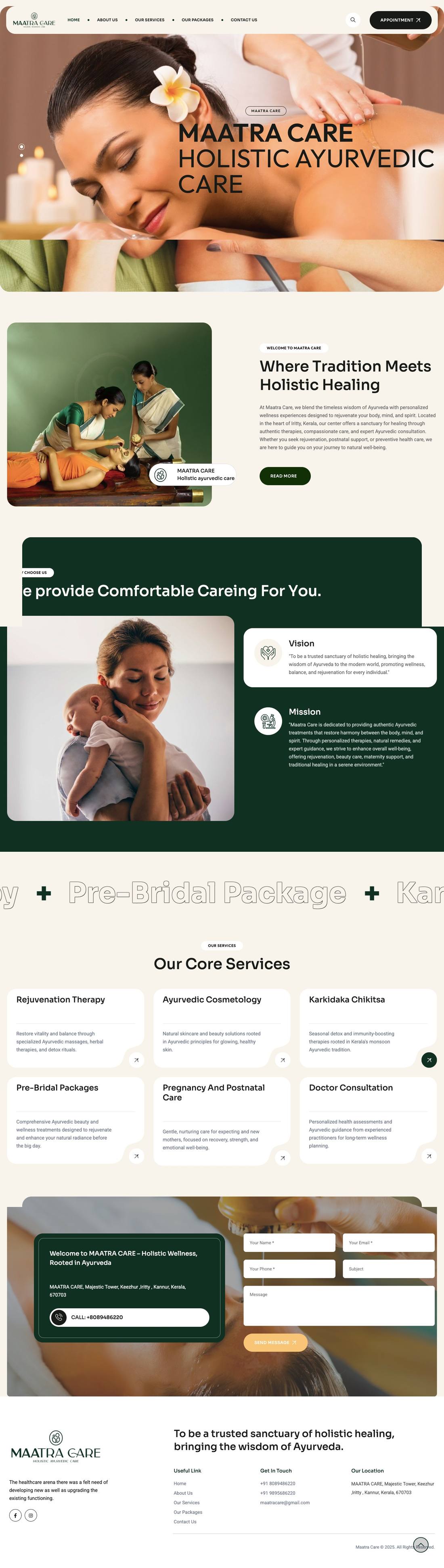 Maatra Care website designed by Dotbunch